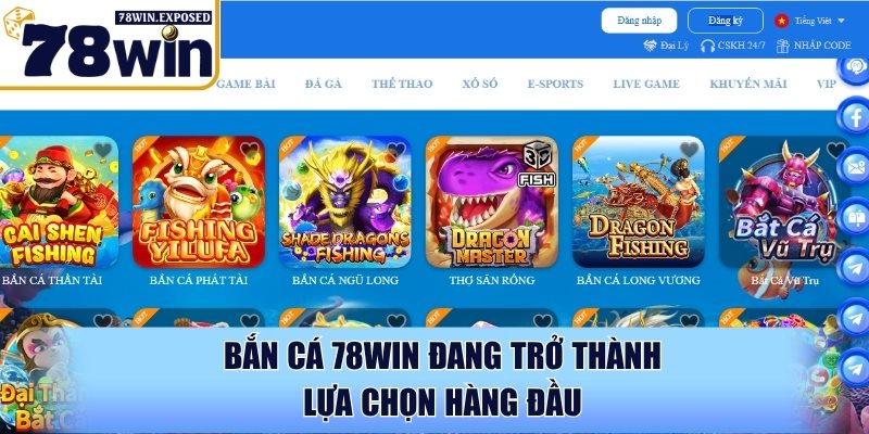 Bắn cá 78WIN - Săn bắn thuỷ quái đổi thưởng liền tay 1 Bắn cá 78WIN đang trở thành lựa chọn hàng đầu
