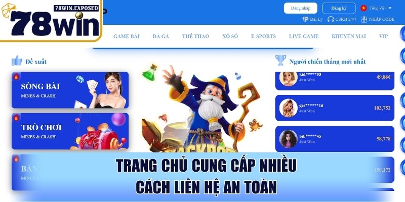 Giải Đáp Chi Tiết Câu Hỏi Thường Gặp Về 78WIN Cho Người Mới 3 Trang chủ cung cấp nhiều cách liên hệ an toàn