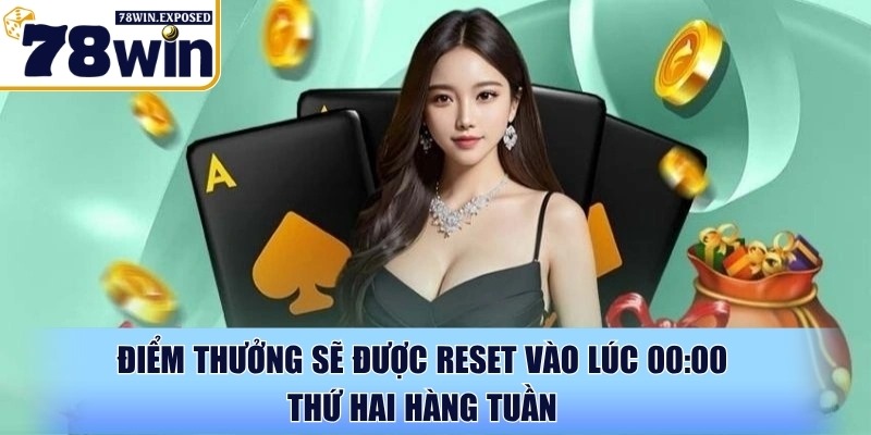 Chương trình vip 78WIN - Chinh phục đẳng cấp trọn đời 4 Điểm thưởng sẽ được reset vào lúc 00:00 Thứ Hai hàng tuần