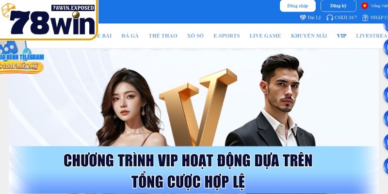 Chương trình vip 78WIN - Chinh phục đẳng cấp trọn đời 2 Chương trình VIP hoạt động dựa trên tổng cược hợp lệ