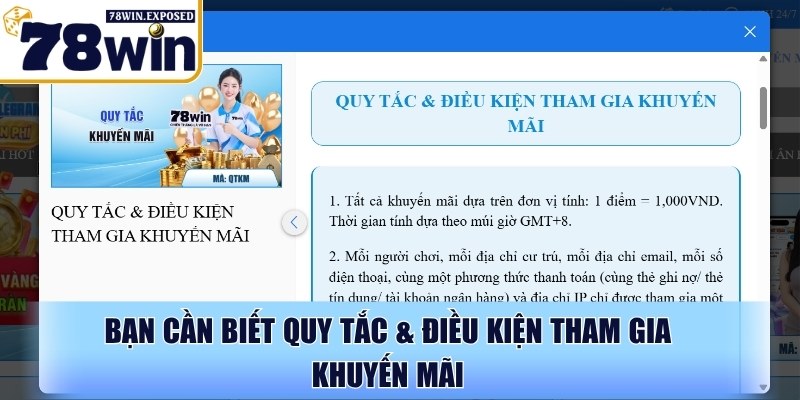 Quy tắc & Điều kiện tham gia khuyến mãi 78WIN 2 Bạn cần biết Quy tắc & Điều kiện tham gia khuyến mãi